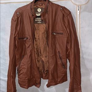 Brown Jacket 100% polyester (like leather)